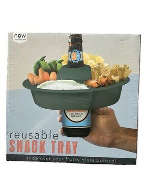 NEW Drink / Beer & Reusable Snack Tray - Round